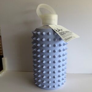 Bkr Big 1L 32oz Spiked Glass Water Bottle Periwinkle Blue Silicone Sleeve NWT